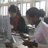 Students using new computer lab